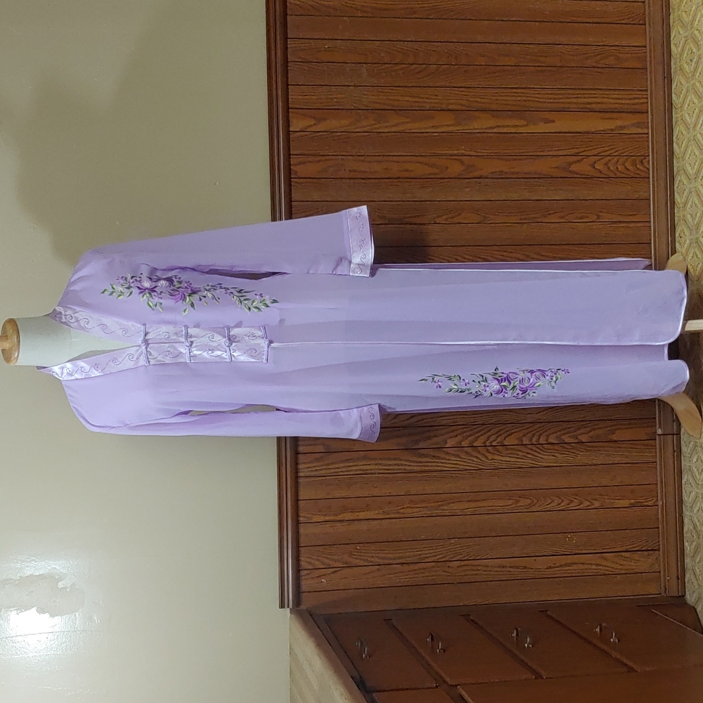 Silk Sheer Vintage Night Robe S